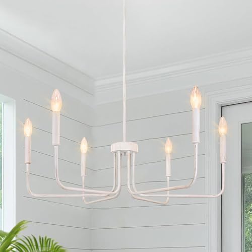 6 Light White Chandelier