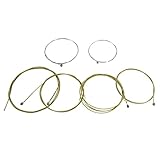uxcell Musical Instruments Replacement 6 Pcs A406 Steel Strings Set for Acoustic Guitar