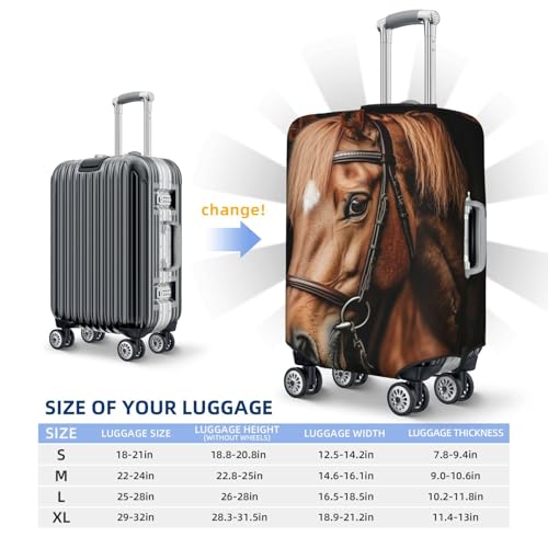Brown Horse Elastic Travel Luggage Covers Dustproof Scratch-Resistant Suitcase Protector Fit 22-24 Inch4