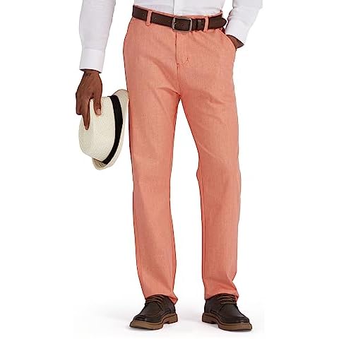 1PA1 Men's Linen Cotton Dress Pants Cover