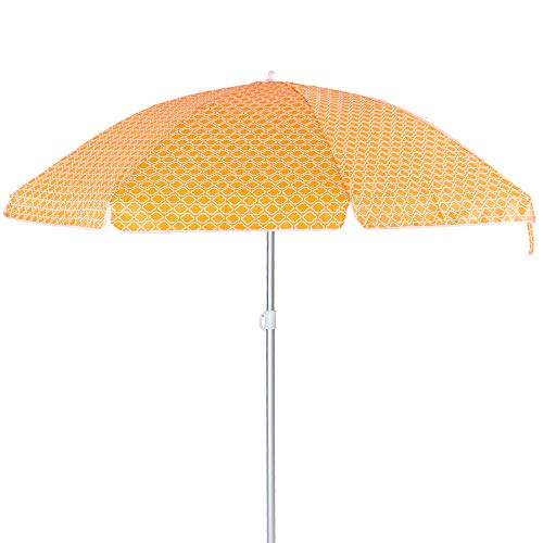 LOLAhome Sombrilla Playa Parasol Naranja de Aluminio de Ø 240 cm