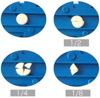 Pill Cutter and Dispenser Separator | Cut Pills, Vitamins, Tablets | Stainless Steel Blade | Travel Size | Blue
