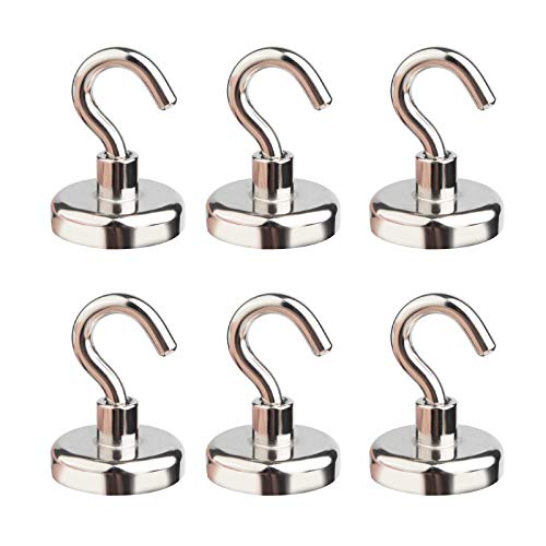 Ant Mag Lot de 6 crochets magnétiques robustes pour suspendre 36 kg (36,3 kg) en néodyme crochets utilisés pour la maison, la cuisine, le bureau, le lieu de travail Cover