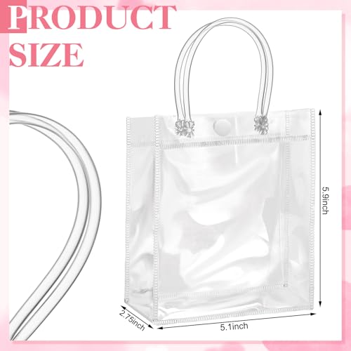 ProSuites 20 Pack Clear Plastic Gift Bags with Handles for Wedding Favors, Small Party Favor Bags 5.1