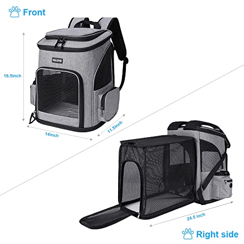 HALOVIE Pet Carrier Backpack Expandable for Cats Dogs Under 18 LB, Breathable Mesh Cat Backpack Carrier Bag, Foldable… - Image 6