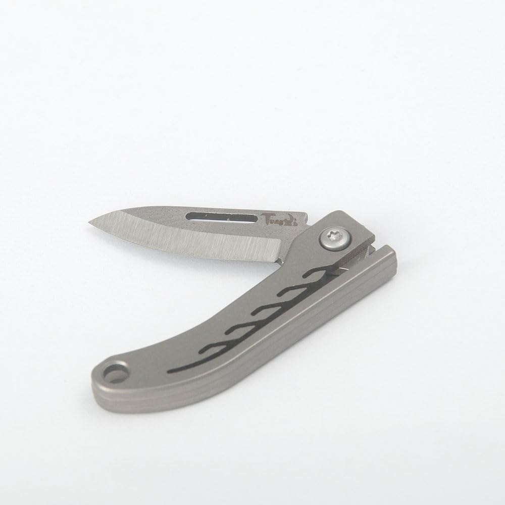 Mini coltello tascabile pieghevole, coltello EDC piccolo pacchetto, lama in acciaio inox da 1,1 pollici, manico in titanio, ultra compatto e leggero