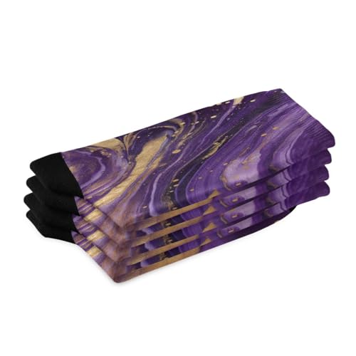 1 Pair Gold Purple Marble Crew Socks Breathable Compression Athletic Socks for Women Men Sport Running Cycling2