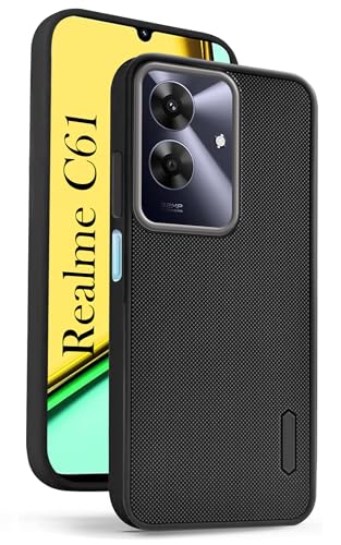 Image of Jkobi Back Cover Case for Realme C61 | Realme Narzo N61 (Textured Grip Design | Camera Protection | Slim and Light Weight | Soft Touch and Feel | Black)