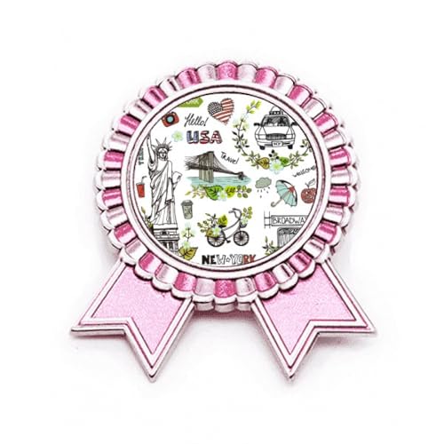 Broche graffiti New York rose en métal résistant taille M