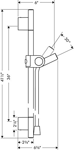 Hansgrohe Axor Uno² 27989000 Shower Wall Bar 90 cm with 1.60 m Shower Hose Chrome