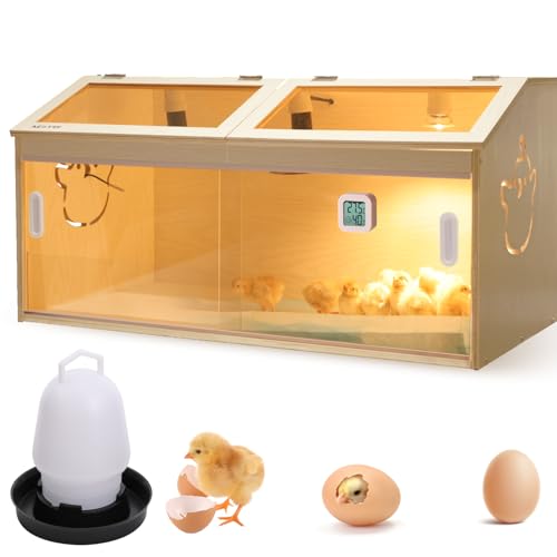 NEWTRY 育雛箱 ヒヨコ培養箱 ひよこ保育器 ひよこ保温箱 80cm*40cm*40cm 温度調整 35羽のひよことウズラできる 窓開閉可能 暖房ランプ、フィーダー、おむつ付き 家禽飼育、学校教育用 部品アップグレート