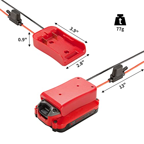 Power Wheel Adapter for V20 Craftsman 20V Battery with Fuse & Wire terminals, Power Connector for Rc Car, 14 Gauge Robotics, Rc Truck,DIY use, Work for MAX CMCB204 CMCB202 CMCB201 CMCS500B Battery - Thumbnail 4