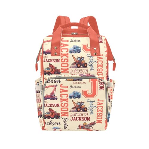 COWSROCK Personalized Mommy Bag with Customizable Text, Tractor, Trailer, and Water Truck Patterns,...
