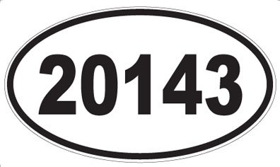 US Decal, Inc. Number 20143 Oval Sticker