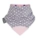 Cheeky Chompers Bavaglini per dentizione per bambini e bambini, con elastico in silicone, motivo a bandana, super igienico + assorbente (rosa polkadot)