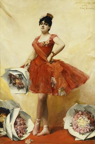 Pintura mural en lienzo de alta calidad con diseño vintage de la bailarina de ballet