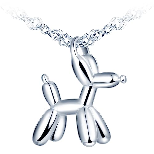 MICMIF Collar Plata Perro Colgante Perrito para Mujer Niña, Collares de Animales Plata de Ley 925 de Joyas Regalos Originales para Esposa, Mamá, Hija, Novia