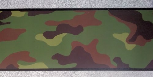 Cenefa de papel pintado lavable camuflaje verde resistente 4