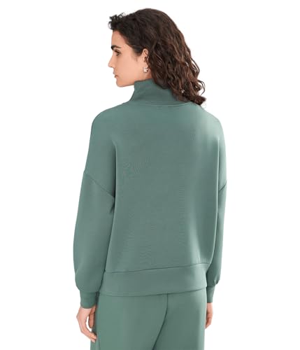 Image of Varley, Women's, Hawley 1 /2 Zip Sweat, Dark Forest, Medium