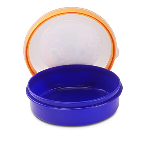Image of Nayasa Spill Guard No.1 Regular Round Plastic Lunch Box | Pack of 2 | Airtight & Leakproof Lids | Light Weight | Easy to Carry | Ideal for School Going Kids | Blue