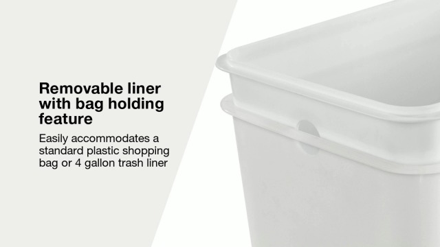 Caneca de basura rectangular con pedal Sterilite 2.7 gal blanca 8 unidades miniatura 7