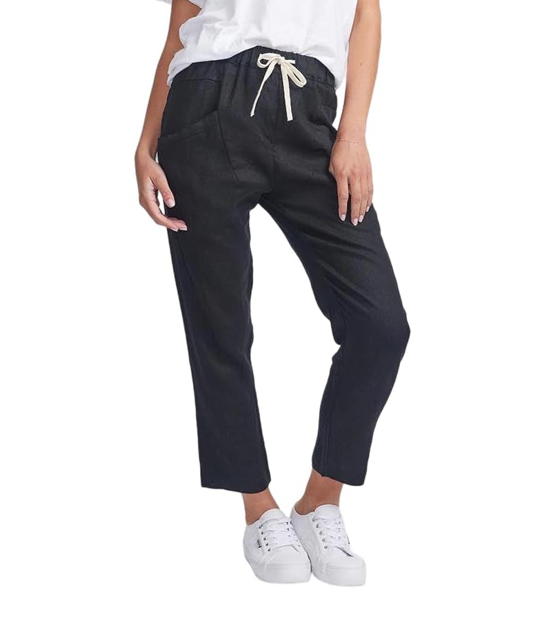 Women's Ankle-Length Linen Slim Fit Casual Pants with Pockets Drawstring Waist Pants2