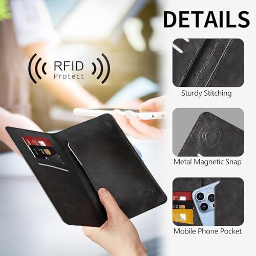 Bible Verses Philippians 4-13 Bifold Wallet for Men Women,PU Leather Dual Magnetic Clasp Closure Long Wallet Clutch Bag with RFID Blocking Money Phone Pockets& Card Slots3