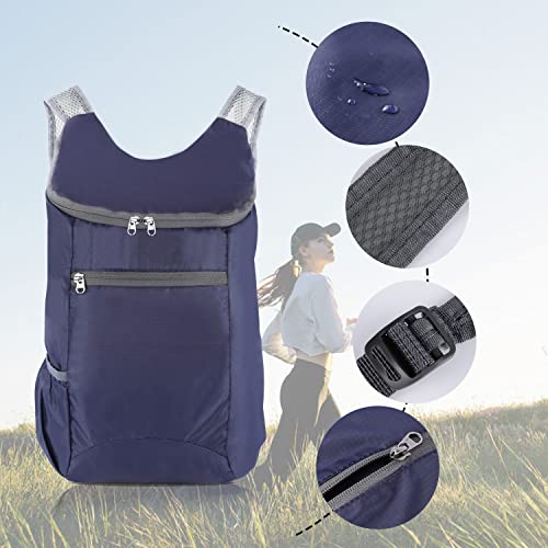 Pimoys 15 L Ultralight Packable Backpack Travel, Foldable Backpack Collapsible Day Packs For Camping Hiking Outdoor (Navy Blue) #TOP3