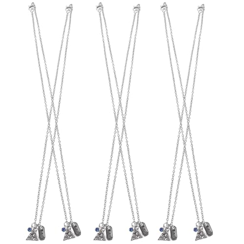 Holibanna Lot de 6 colliers avec pendentif en forme de pizza Argenté