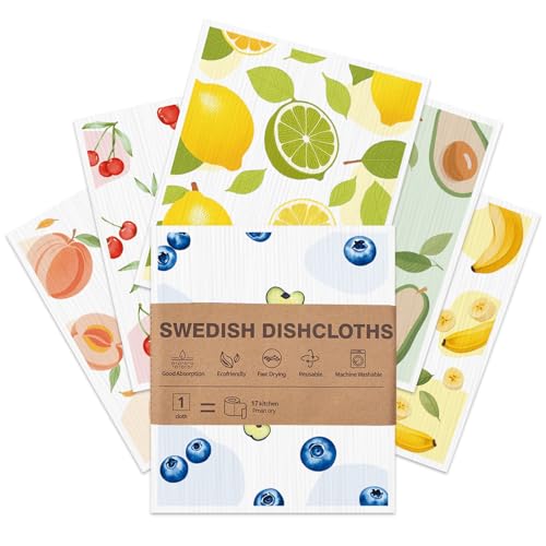 Swedish Dishcloths 6 Pack Reusable and Biodegradable