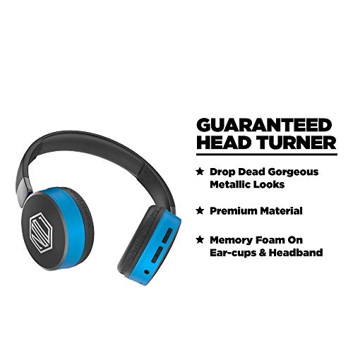 Image of Nu Republic Dubstep Wireless Headphones with Mic (Blue and Black)
