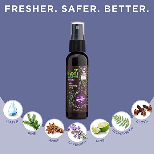 Fresh Wave Lavender Odor Eliminator Spray & Air Freshener, 2 Oz. | Pack Of 2 | Travel Size | Odor Absorbers For On-The-Go | Safer Odor Relief | Natural Plant-Based | For Hotels, Gyms, Cars & Bathrooms #TOP1