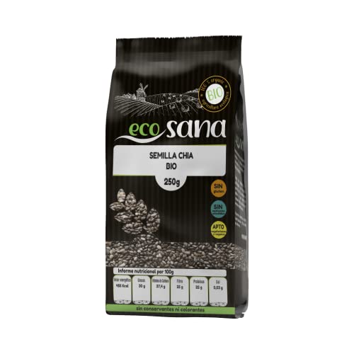 ECOSANA SEMILLA CHÍA CERTIFICADO BIO by DRASANVI - Alto contenido de fibra - VEGANO - SIN GLUTEN - 250g