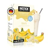 INSTICK Zuckerfreies Instant-Getränk für Milchprodukte (Banane) - 1 Packung für 12 x 0,5 L - Ideal für Milch, J ...
