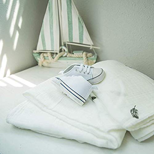 Image of swaddle blanket for kids 100% Pure Cotton Muslin Baby Swaddle Blanket, Swaddle for Newborn Baby Super Soft Cotton Receiving Wrapper Cloth, 1 Swaddle with size 120x100 CM- Star Navy Print
