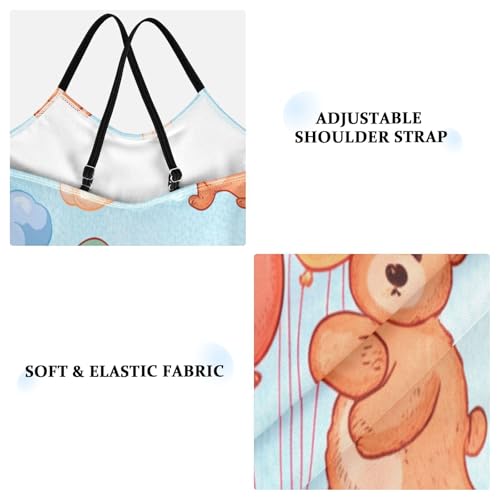 Kids Swim Suits 3-10 Y Beach Apparel, Cute Bears Balloons Light Blue3