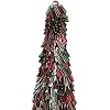 Creative Co-Op Metal and Glass Beaded Christmas Tree, Red and Green