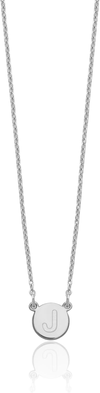 IceCarats 925 Sterling Silver Small Letter J Initial Pendant Necklace 18mm 3/4 inch Polished, Matte For Her