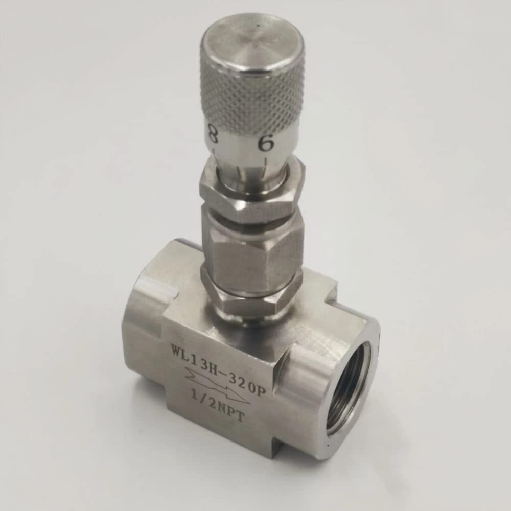 Régulateur de pression d'eau, Régulateur G 1/8" 1/4" NPT 1/2" en acier inoxydable 304, vanne de garniture de vanne à aiguille WL11H-320P, vanne de contrôle de débit, filetage G, 1/8"