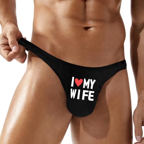 Men's Thong Underwear, Low Rise G-String Bikini Briefs, Sexy T-Back for Gym & Sport(M062+R164-Black-L