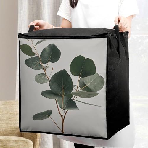 Sac de rangement couettes grand format motif feuilles d'eucalyptus - 6