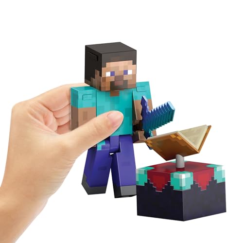 Mattel Minecraft Diamond Level Steve-Actionfigur mit 3 Zubehörteilen, Sammelfigur, maßstabsgetreu zu einer ca. 14 cm großen Figur und… – Ansicht 2