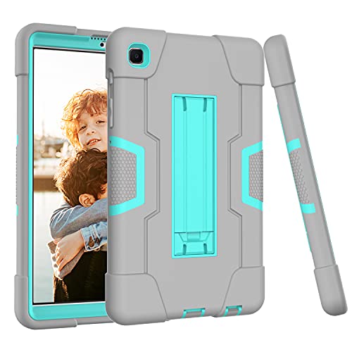 Bingcok Case for Galaxy Tab A7 Lite 8.7 Case, Heavy Duty Rugged Full-Body Hybrid Shockproof Drop Protection Cover for Samsung Galaxy Tab A7 Lite 8.7 2021 Model SM-T220 / SM- T225 (6-Grey+Aqua)