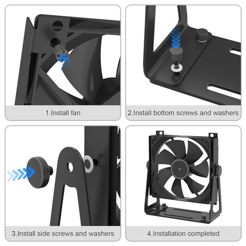 Image of Multi-Purpose Desk Fan Stand Mount, Black | For 120mm PC Computer Fans, For 140mm PC Computer Fans
