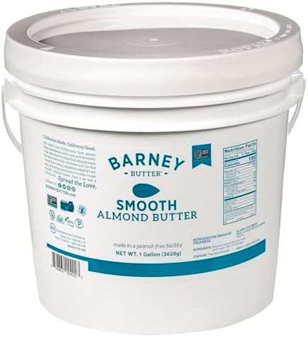 Barney Butter Almond Butter, Smooth, 1 Gallon, Skin-Free Almonds, No Stir, Non-GMO, Gluten Free, Keto, Paleo, Vegan