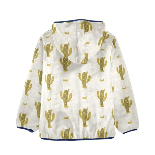 Cactus Boho Girls Fleece Jacket Girls Fall Jacket Girls Zip Up Hoodie Girls Sherpa Jacket 2-10T2