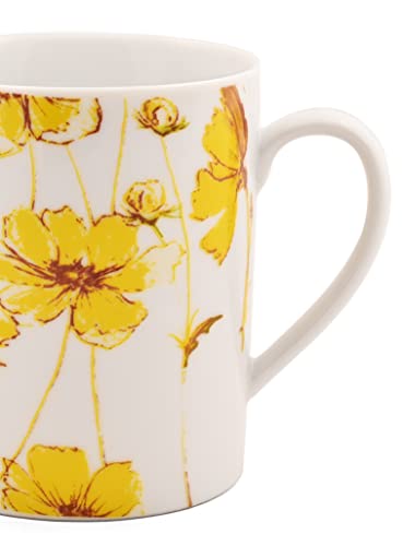 Image of Hitkari Potteries - White Garden Glory Porcelain Coffee Mug| for Morning & Evening Coffee,Tea | Set of 2 Pcs|350ml