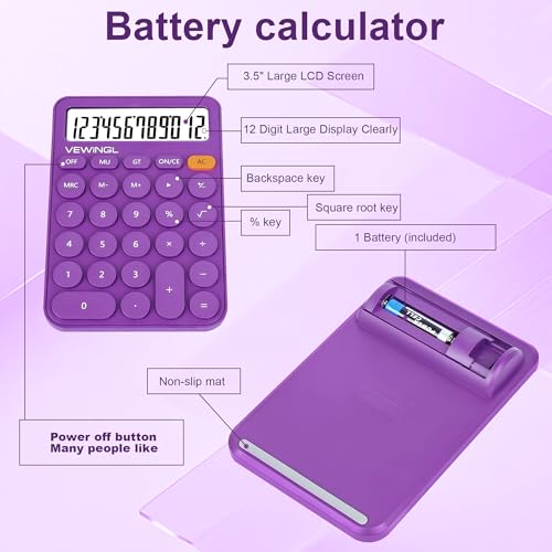 Image of Standard Calculator 12 Digit,6.2 * 4.2in Desktop Large Display and Buttons,Calculator with Large LCD Display for Office,School, Home & Business Use,Automatic Sleep,15 Tilt Screen