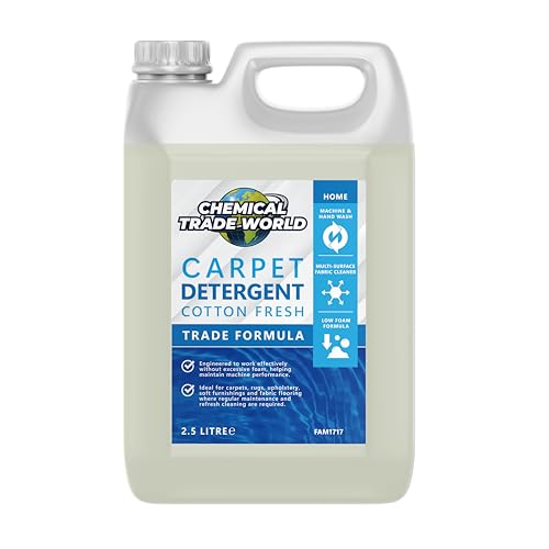 Chemical Trade World - Carpet Detergent - Cotton Fresh Carpet Shampoo for Machine & Hand Washing - Upholstery & Rug Cleaning Solution 2.5L