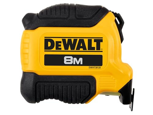 DeWALT Compact Series Tape Measure 8m (Width 28mm) (Metric Only) 3m of extended reach allows easy one person work finger brake for ultimate blade control Accuracy: EC Class II